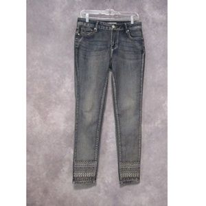 Cato C Denim Embroidered Jeans Size 6